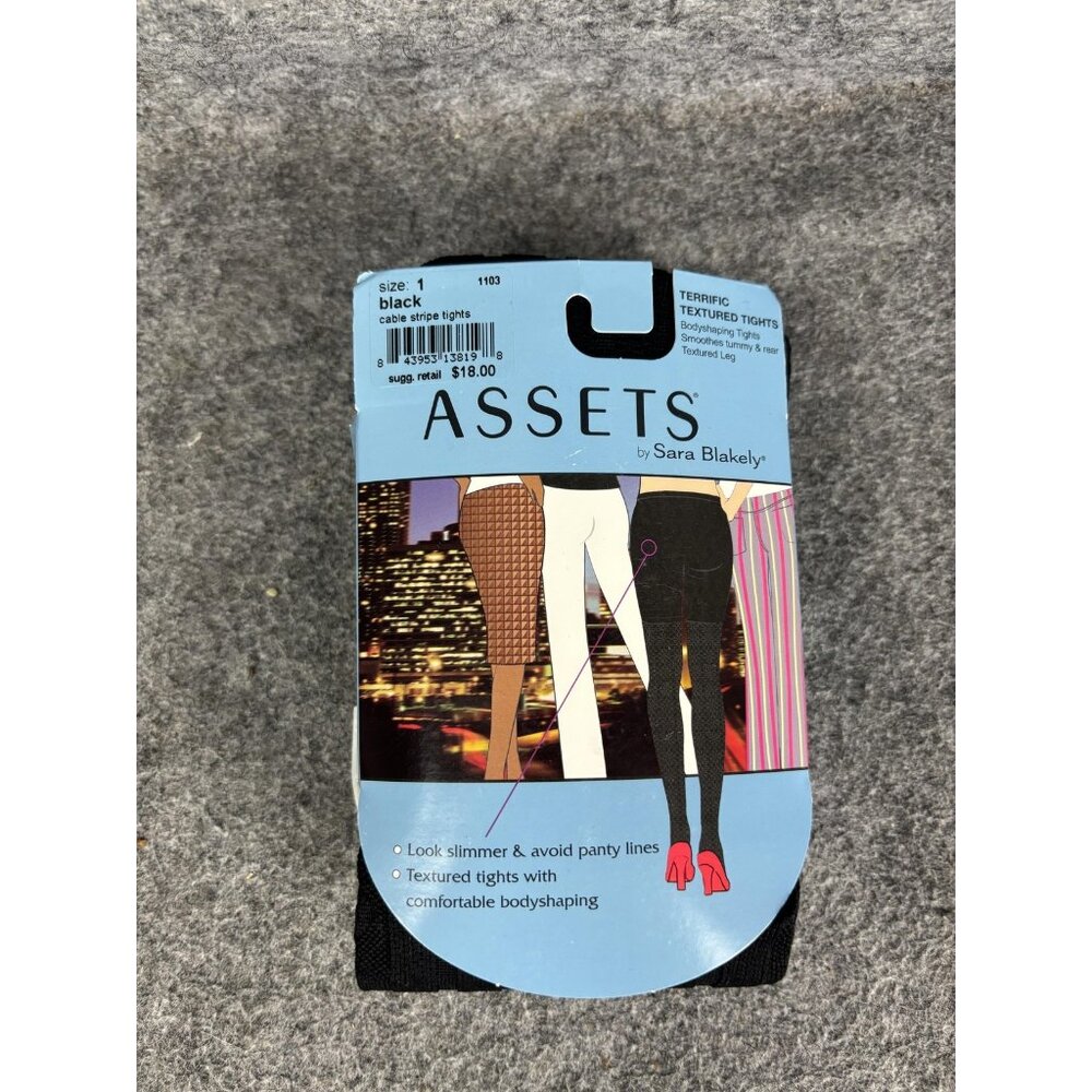 Assets By‎ Sara Blakely Shaper Leggings Womens S Black Opaque Textured Support